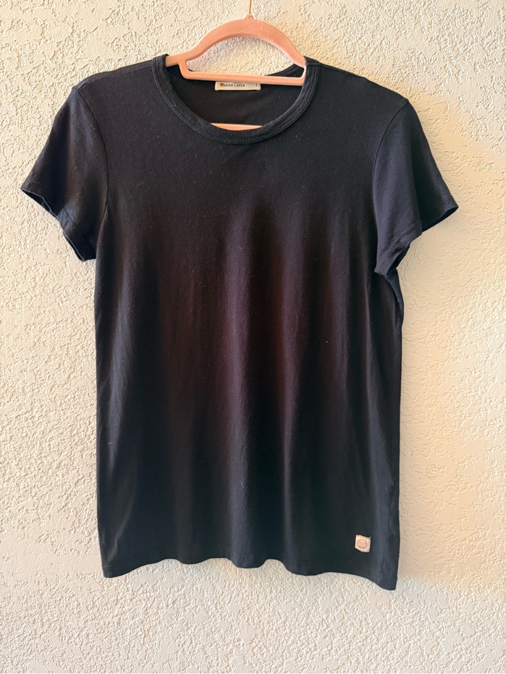 MARINE LAYER Black Women’s Crew Neck Short Sleeve T-Shirt Size Small